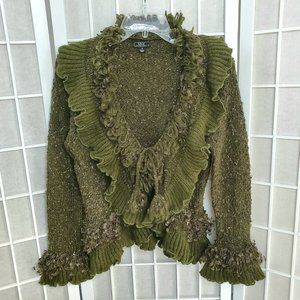 Lisa International Fitted Ruffle Sweater